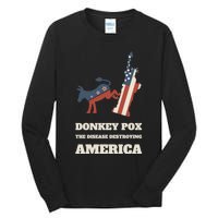 Donkey Pox The Disease Destroying America Funny Anti Biden Tall Long Sleeve T-Shirt