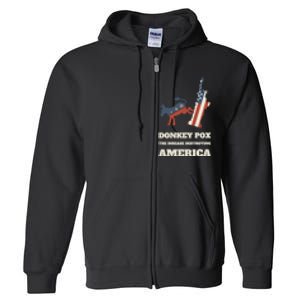 Donkey Pox The Disease Destroying America Funny Anti Biden Full Zip Hoodie