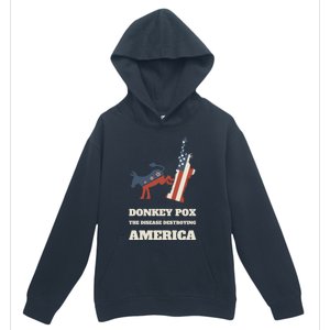 Donkey Pox The Disease Destroying America Funny Anti Biden Urban Pullover Hoodie