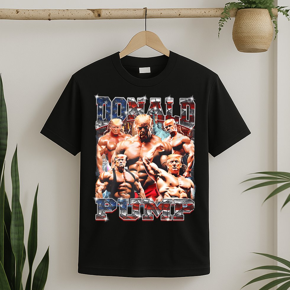 Donald Pump Trump 2024 Weight Lifting Gym Fitness T-Shirt