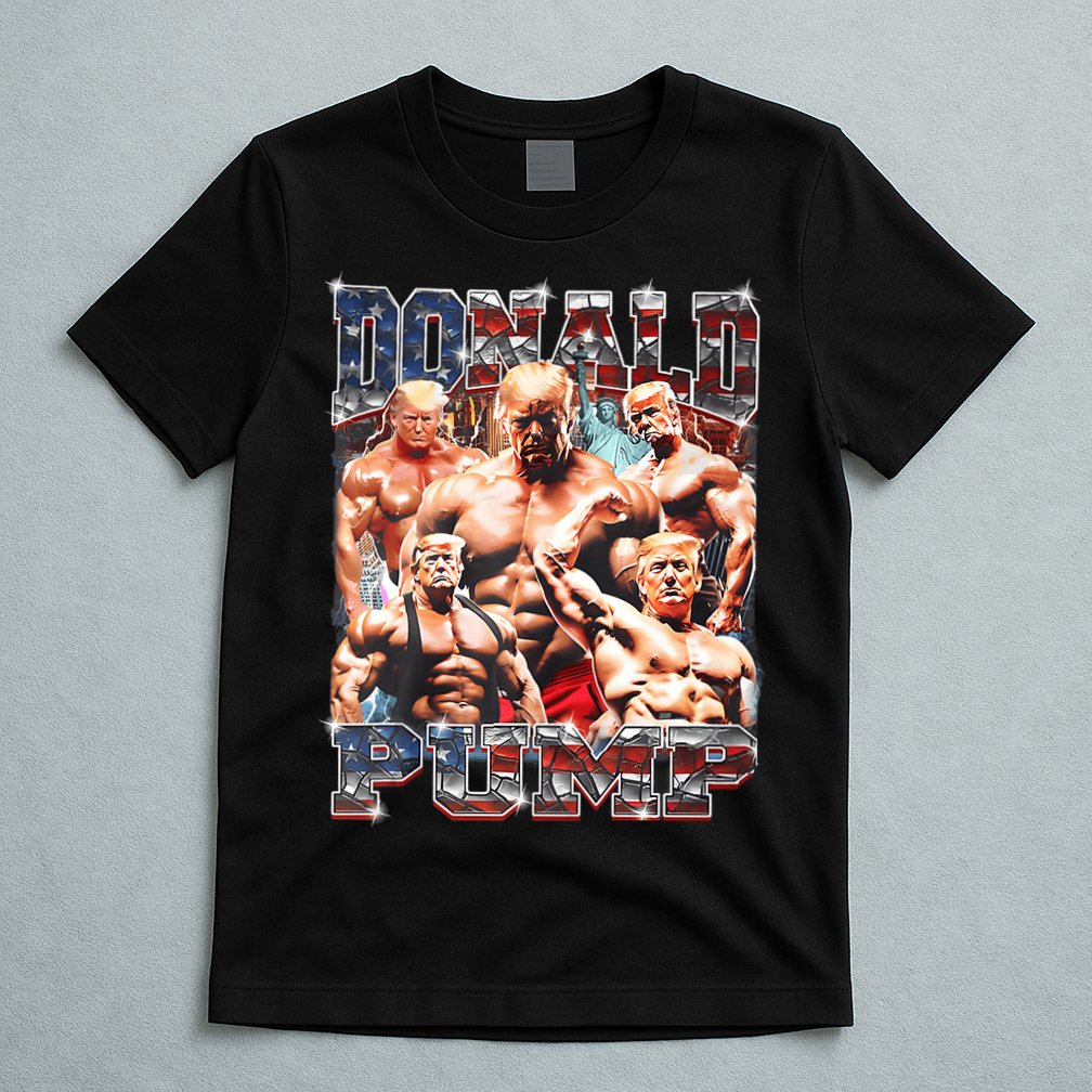 Donald Pump Trump 2024 Weight Lifting Gym Fitness T-Shirt