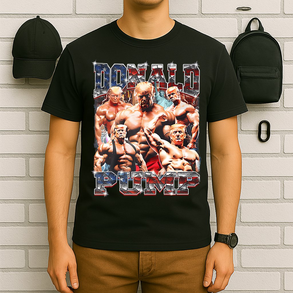 Donald Pump Trump 2024 Weight Lifting Gym Fitness T-Shirt