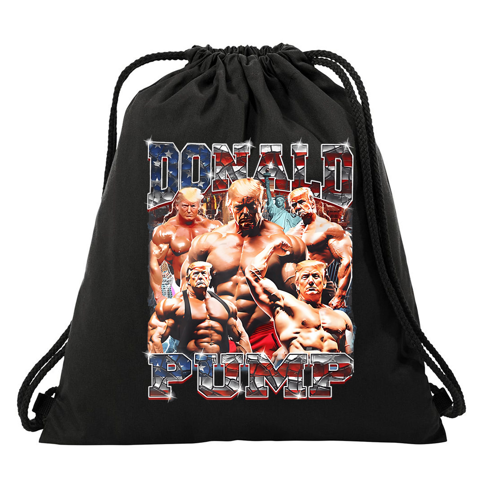 Donald Pump Trump 2024 Weight Lifting Gym Fitness Drawstring Bag