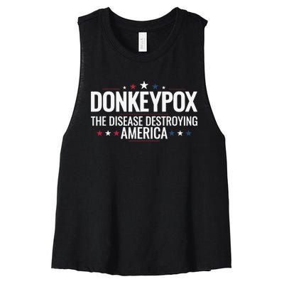 Donkey pox the disease destroying america funny Donkeypox Women's Racerback Cropped Tank