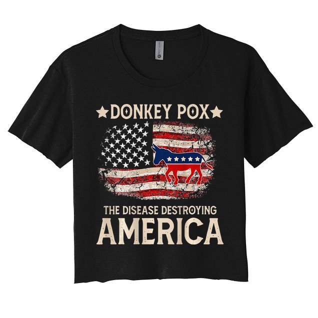 Donkey Pox The Disease Destroying America Funny Crop Top