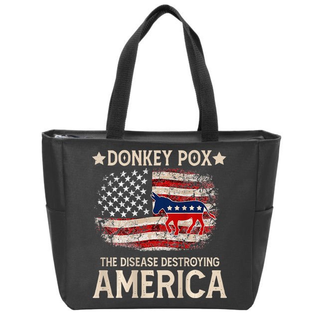 Donkey Pox The Disease Destroying America Funny Zip Tote Bag