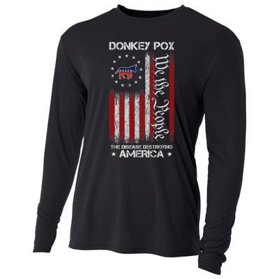 Donkey Pox The Disease Destroying America Funny Anti Biden Cooling Performance Long Sleeve Crew