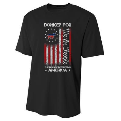 Donkey Pox The Disease Destroying America Funny Anti Biden Performance Sprint T-Shirt