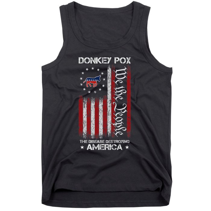 Donkey Pox The Disease Destroying America Funny Anti Biden Tank Top