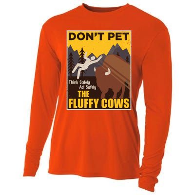 Don't Pet The Fluffy Cows Bison Buffalo Cooling Performance Long Sleeve Crew