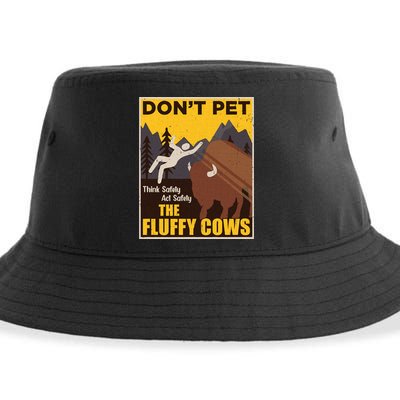 Don't Pet The Fluffy Cows Bison Buffalo Sustainable Bucket Hat