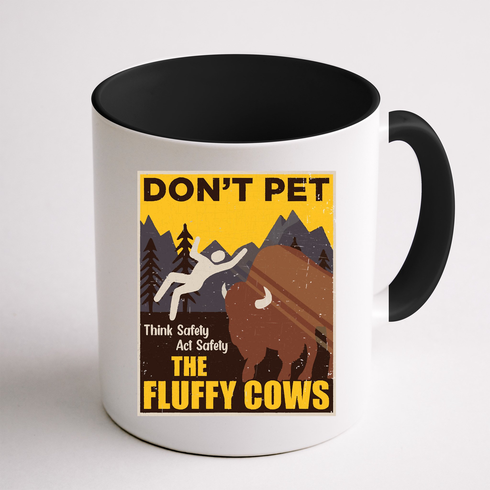 Don't Pet The Fluffy Cows Bison Buffalo Mug