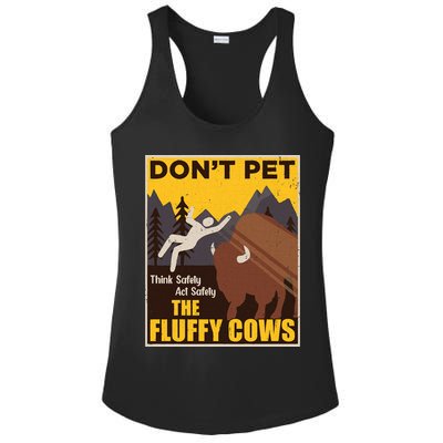 Don't Pet The Fluffy Cows Bison Buffalo Ladies PosiCharge Competitor Racerback Tank