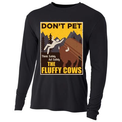 Don't Pet The Fluffy Cows Bison Buffalo Cooling Performance Long Sleeve Crew