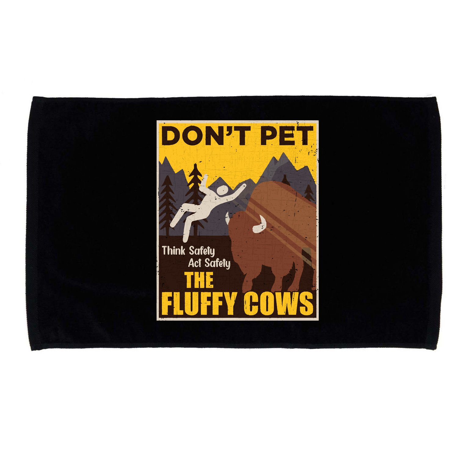 Don't Pet The Fluffy Cows Bison Buffalo Microfiber Hand Towel