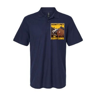 Don't Pet The Fluffy Cows Bison Buffalo Softstyle Adult Sport Polo