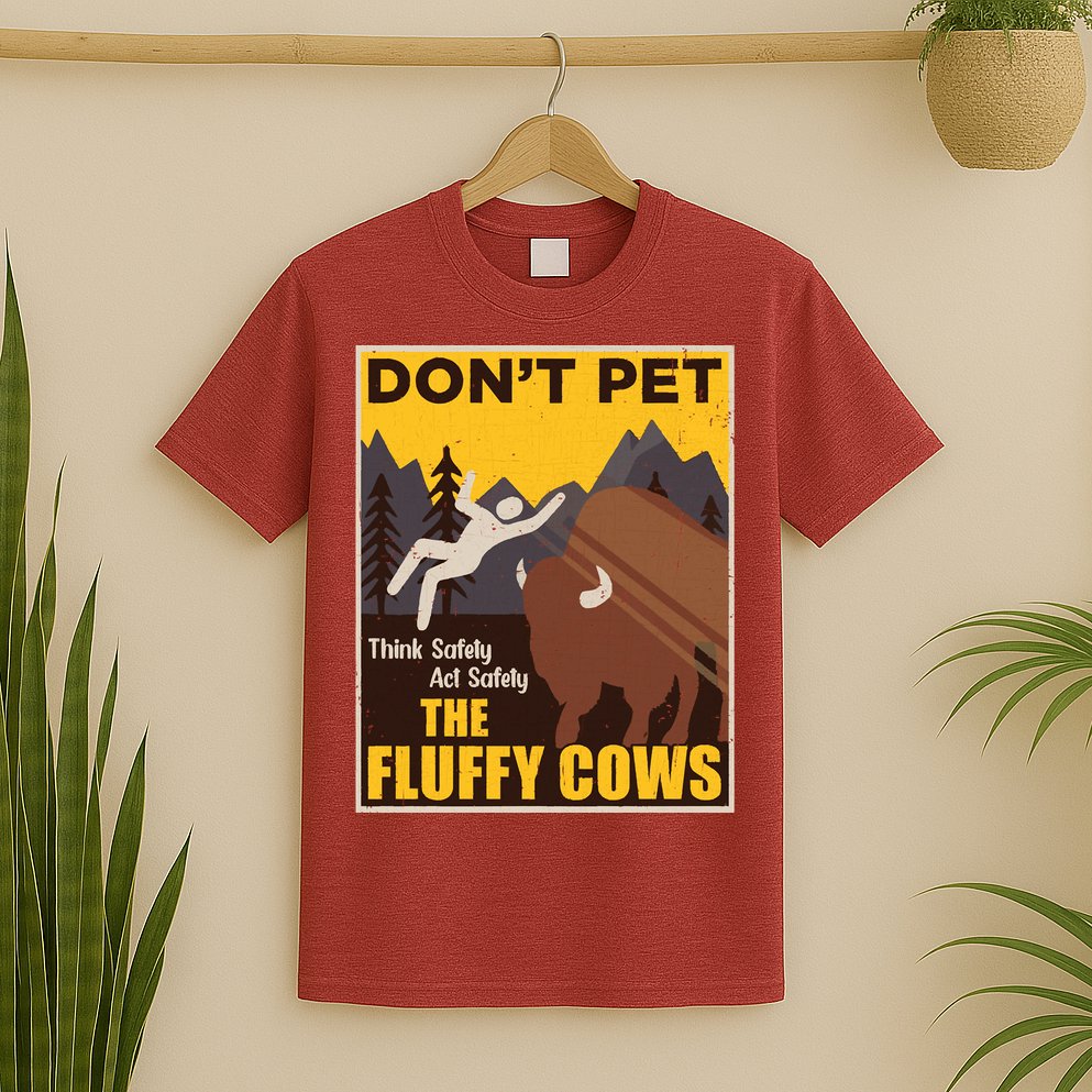 Don't Pet The Fluffy Cows Bison Buffalo T-Shirt