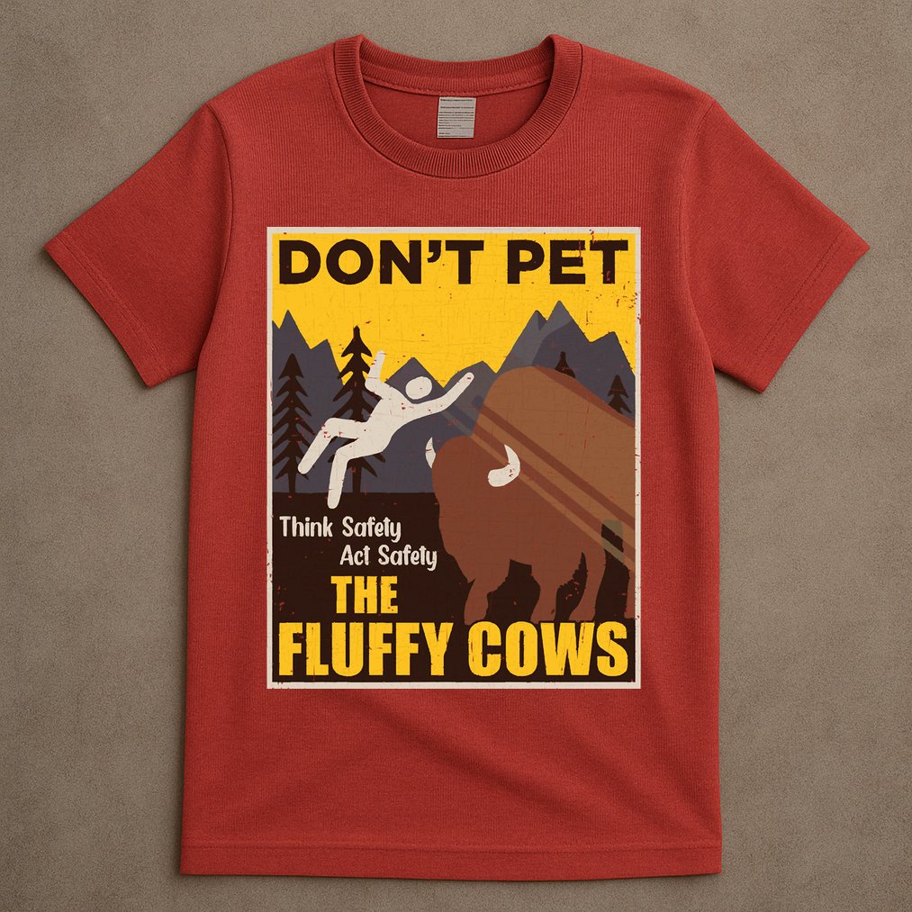Don't Pet The Fluffy Cows Bison Buffalo T-Shirt