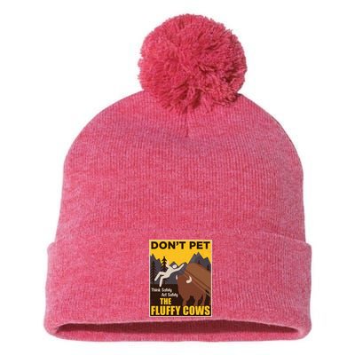 Don't Pet The Fluffy Cows Bison Buffalo Pom Pom 12in Knit Beanie