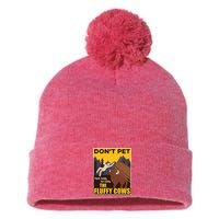 Don't Pet The Fluffy Cows Bison Buffalo Pom Pom 12in Knit Beanie