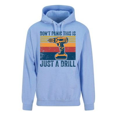 Don't Panic This is Just a Drill Vintage Funny Tool DIY Unisex Surf Hoodie