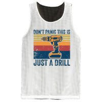 Don't Panic This is Just a Drill Vintage Funny Tool DIY Mesh Reversible Basketball Jersey Tank