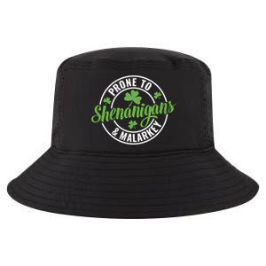 Distressed Prone To Shenanigans And Malarkey St Patricks Day Funny Gift Cool Comfort Performance Bucket Hat