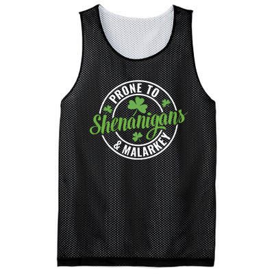 Distressed Prone To Shenanigans And Malarkey St Patricks Day Funny Gift Mesh Reversible Basketball Jersey Tank