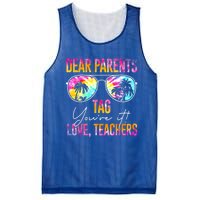 Dear Parents Tag You're It Love Teachers Tie Dye Funny Funny Gift Meaningful Gif Mesh Reversible Basketball Jersey Tank