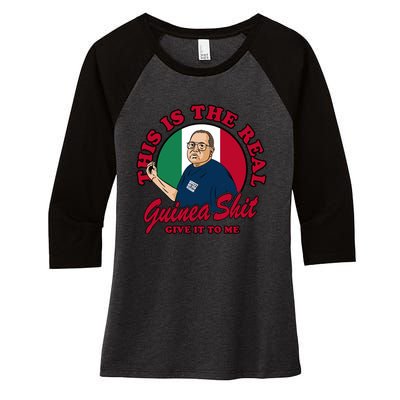 D.A.V.E P.O.R.T.N.O.Y This Is The Real Guinea Shit Give It To Me Women's Tri-Blend 3/4-Sleeve Raglan Shirt