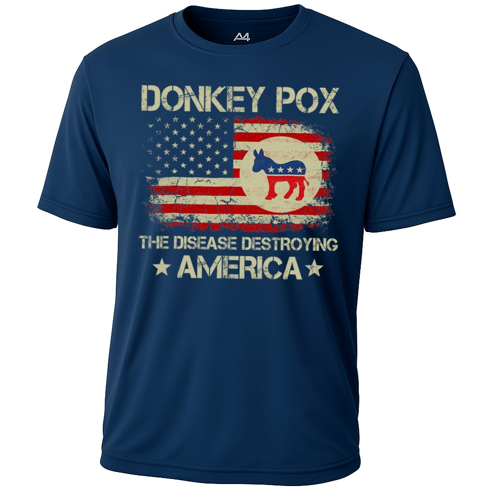 Donkey Pox The Disease Destroying America Funny Anti Biden Cooling Performance Crew T-Shirt