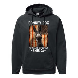 Donkey Pox The Disease Destroying America Donkeypox Funny Performance Fleece Hoodie