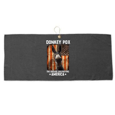 Donkey Pox The Disease Destroying America Donkeypox Funny Large Microfiber Waffle Golf Towel