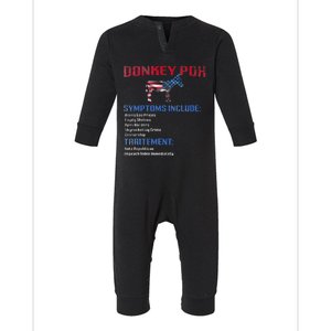 Donkey Pox The Disease Destroys America Donkeypox Retro Infant Fleece One Piece