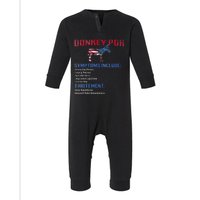 Donkey Pox The Disease Destroys America Donkeypox Retro Infant Fleece One Piece