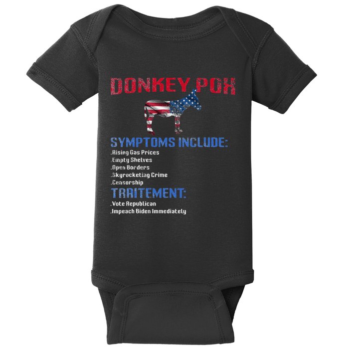 Donkey Pox The Disease Destroys America Donkeypox Retro Baby Bodysuit