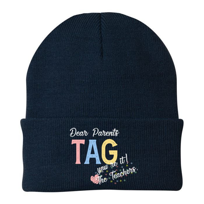 Dear Parents Tag Youre It The Teachers Funny Knit Cap Winter Beanie