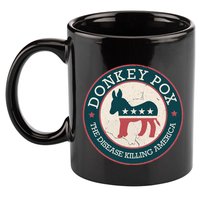 Donkey Pox The Disease Killing America Funny Meme Round Blue And Red With White 11oz C Handle Ceramic Mug