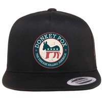 Donkey Pox The Disease Killing America Funny Meme Round Blue And Red With White Flat Bill Trucker Hat