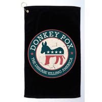 Donkey Pox The Disease Killing America Funny Meme Round Blue And Red With White Golf Towel