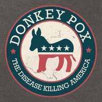 Donkey Pox The Disease Killing America Funny Meme Round Blue And Red With White Cotton Canvas Backpack