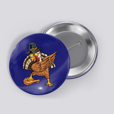 Dabbing Pilgrim Turkey Fried Chicken Thanksgiving Gift Button