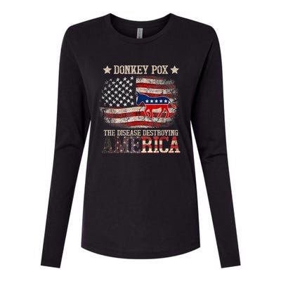 Donkey Pox The Disease Destroying America Funny Womens Cotton Relaxed Long Sleeve T-Shirt