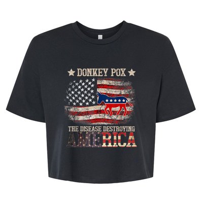 Donkey Pox The Disease Destroying America Funny Bella+Canvas Jersey Crop Tee