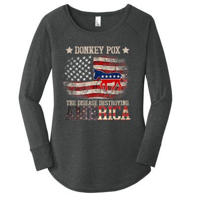 Donkey Pox The Disease Destroying America Funny Women's Perfect Tri Tunic Long Sleeve Shirt