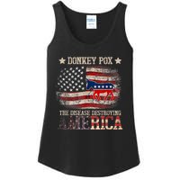 Donkey Pox The Disease Destroying America Funny Ladies Essential Tank