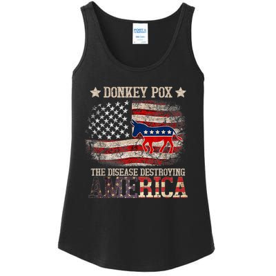 Donkey Pox The Disease Destroying America Funny Ladies Essential Tank