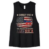 Donkey Pox The Disease Destroying America Funny Women's Racerback Cropped Tank