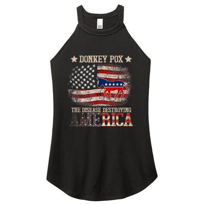 Donkey Pox The Disease Destroying America Funny Women’s Perfect Tri Rocker Tank