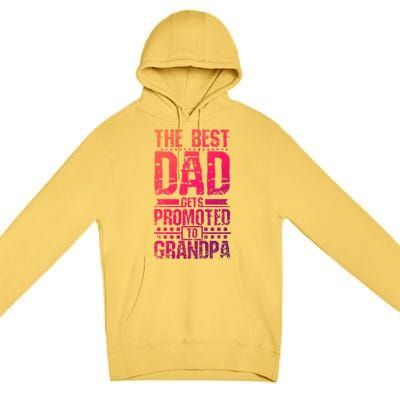 Dad Promoted To Grandpa With Dad Grandpa Funny Gift Premium Pullover Hoodie